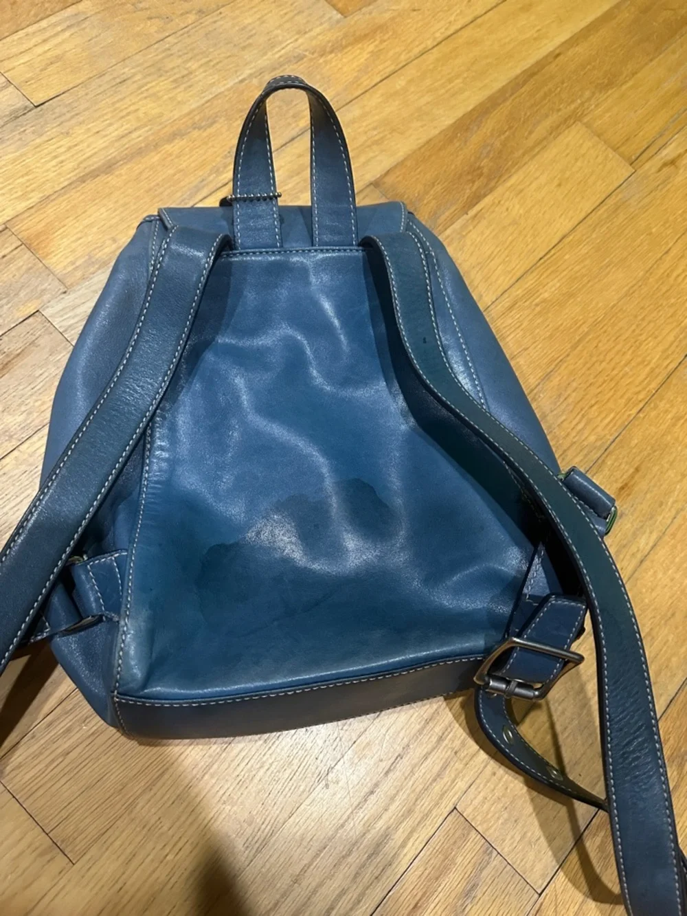 Coach Navy Leather Backpack - Picture 12 of 14